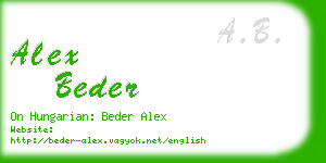 alex beder business card